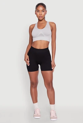 Womens Cut Out Detail Seamless Racerback Sports Bra,