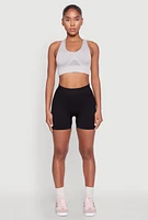 Womens Cut Out Detail Seamless Racerback Sports Bra, Grey, Size L-XL