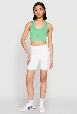 Womens Cut Out Detail Seamless Racerback Sports Bra, S-M
