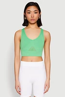 Womens Cut Out Detail Seamless Racerback Sports Bra, S-M