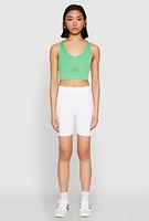 Womens Cut Out Detail Seamless Racerback Sports Bra, S-M