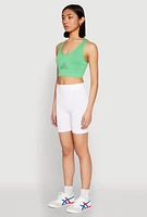 Womens Cut Out Detail Seamless Racerback Sports Bra, S-M