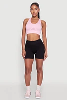 Womens Cut Out Detail Seamless Racerback Sports Bra, Purple, Size S-M