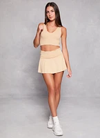 Womens Rib Knit Seamless Crop Top, M-L
