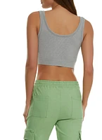 Womens Ribbed Knit Seamless Crop Top, M-L