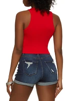 Womens Seamless Ribbed Racerback Tank Top, S-M
