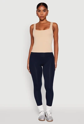Womens Double Layer Square Neck Tank Top,