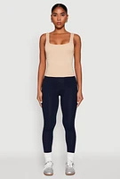 Womens Double Layer Square Neck Tank Top,