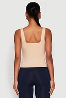 Womens Double Layer Square Neck Tank Top,