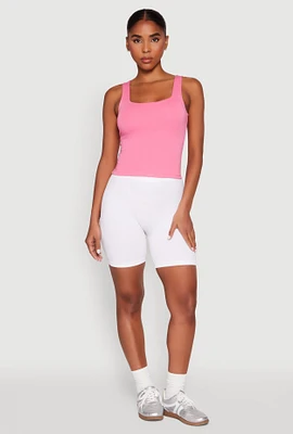 Womens Double Layer Square Neck Tank Top,