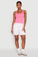 Womens Double Layer Square Neck Tank Top,