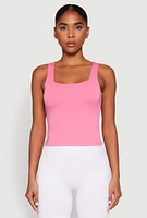 Womens Double Layer Square Neck Tank Top,