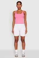 Womens Double Layer Square Neck Tank Top,