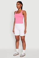 Womens Double Layer Square Neck Tank Top,