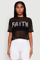 Womens Faith Fishnet Top,