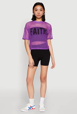 Womens Faith Fishnet Top,
