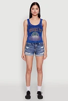 Womens Brooklyn Graphic Fishnet Tank Top,