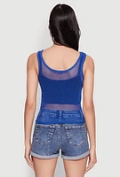 Womens Brooklyn Graphic Fishnet Tank Top,