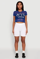 Womens NYC 1998 Fishnet Crop Top,