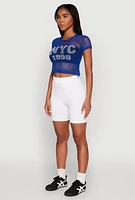 Womens NYC 1998 Fishnet Crop Top,