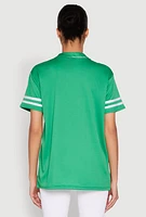 Womens Angel Baseball Jersey, Green, Size L