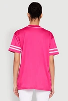Womens Angel Baseball Jersey, Pink, Size S