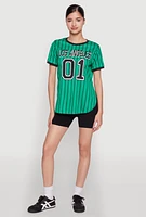 Womens Los Angeles 01 Pinstripe Baseball Jersey,