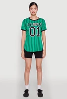 Womens Los Angeles 01 Pinstripe Baseball Jersey,