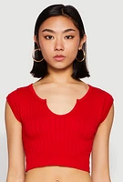 Womens Seamless Notch Neck Crop Top,