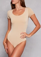 Womens Short Sleeve Scoop Neck Bodysuit,