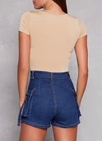 Womens Short Sleeve Scoop Neck Bodysuit,