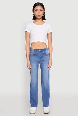 Womens Seamless Short Sleeve Crop Top, White, Size M-L