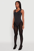 Womens Seamless Mineral Wash V Neck Thong Bodysuit,