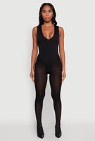 Womens Seamless V Neck Thong Bodysuit, S-M