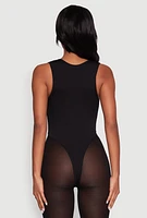 Womens Seamless V Neck Thong Bodysuit, S-M