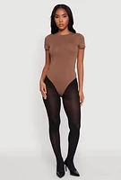 Womens Crew Neck Short Sleeve Bodysuit,