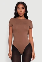 Womens Crew Neck Short Sleeve Bodysuit,