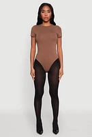 Womens Crew Neck Short Sleeve Bodysuit,