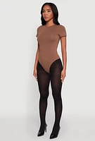 Womens Crew Neck Short Sleeve Bodysuit,