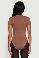 Womens Crew Neck Short Sleeve Bodysuit,