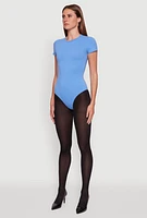 Womens Crew Neck Short Sleeve Bodysuit,