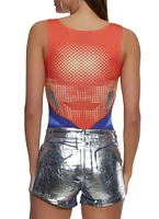 Womens Body Heat Print Tank Bodysuit, Multi, Size S