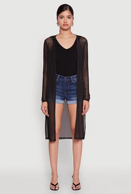 Womens Mesh Side Slit Duster,