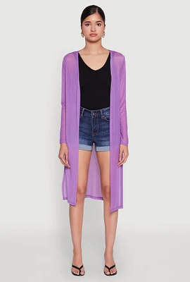 Womens Mesh Side Slit Duster,