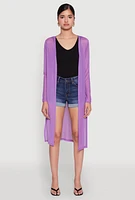 Womens Mesh Side Slit Duster,
