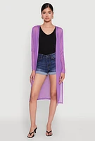 Womens Mesh Side Slit Duster,