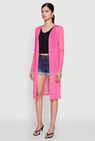 Womens Mesh Side Slit Duster, Pink, Size XL