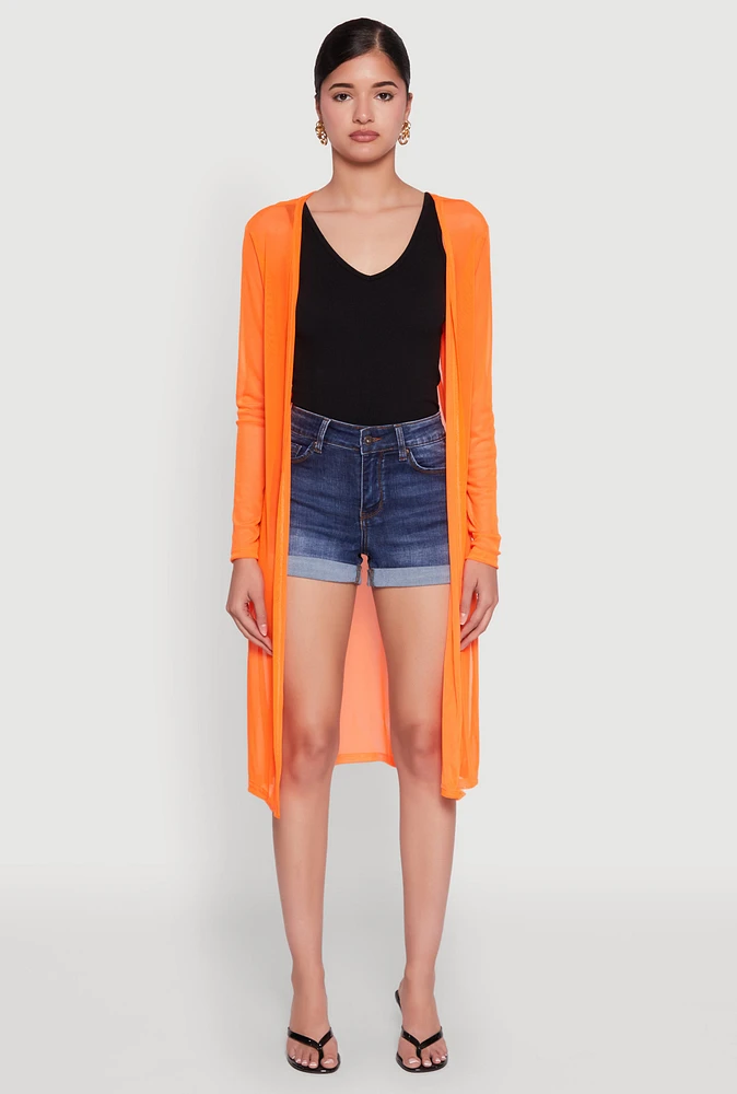 Womens Mesh Side Slit Duster,