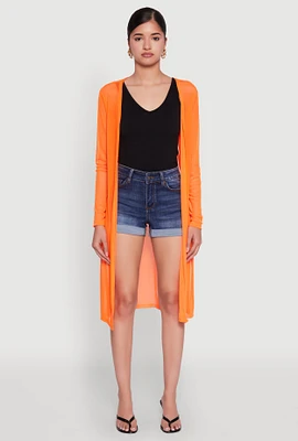 Womens Mesh Side Slit Duster,
