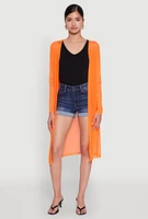 Womens Mesh Side Slit Duster,